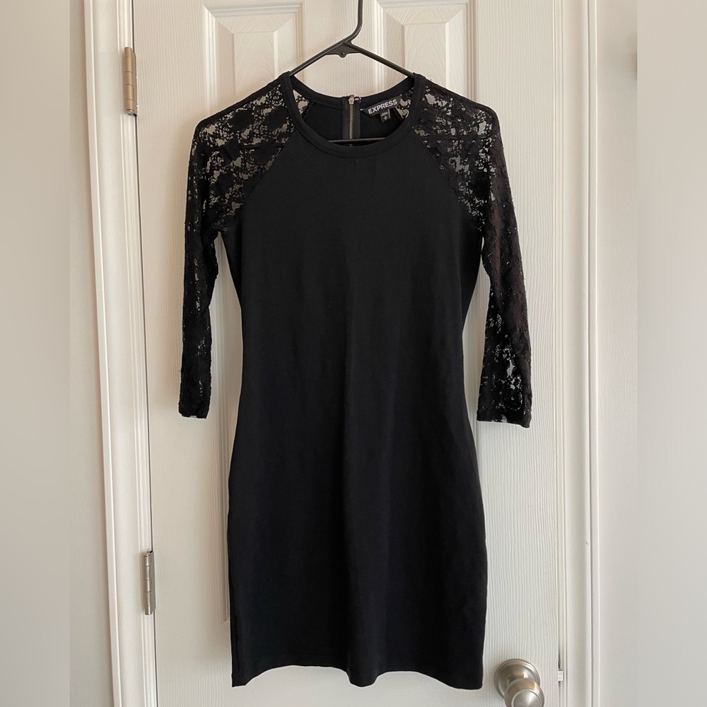 Express lace sleeve dress